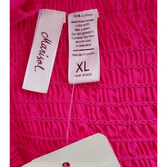 Marisol Crop Top Size XL Fusia Bright Pink Elastic Back Fitted - Picture 9 of 10
